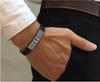 10MM Engraved Cross Bracelet, Men's Stainless Steel Scripture Curved Plate Bracelet