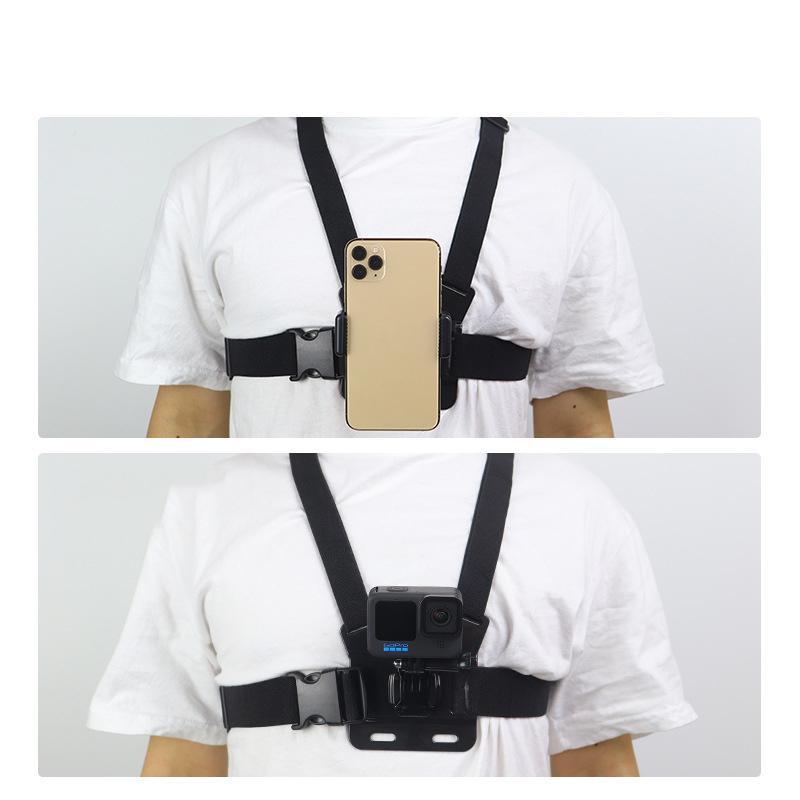 Cameras Chest Harness Set Length Adjustable Breathable Elastic 5 In 1 Smartphone Chest Mount for