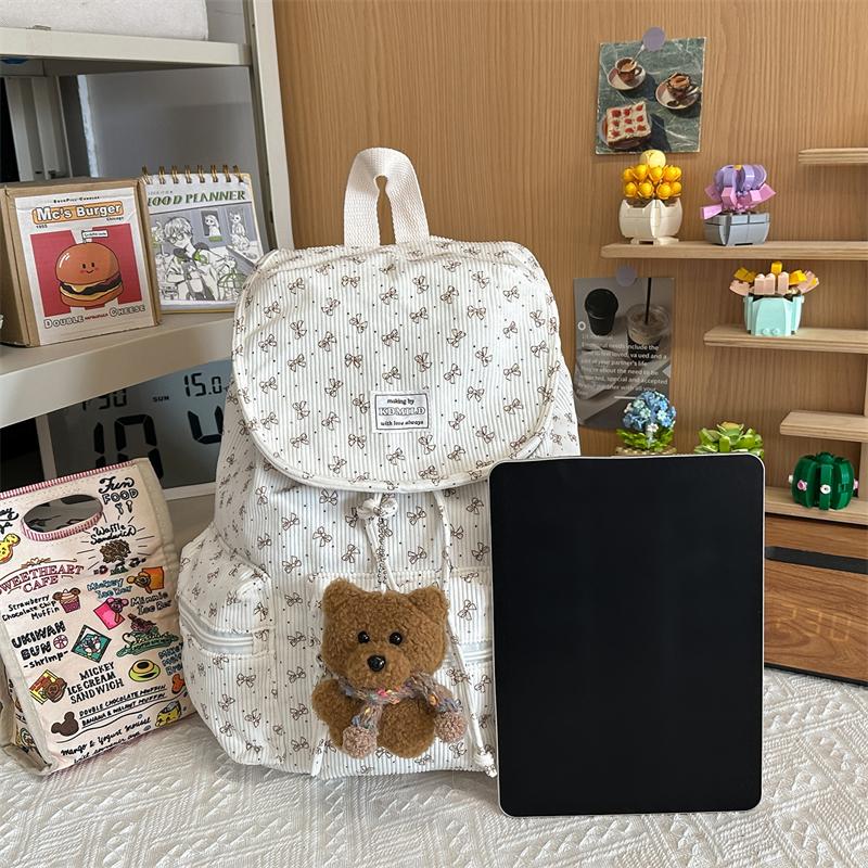 Cord-Schleifen-Rucksack Damen Leichter Zugband-Pendlerrucksack