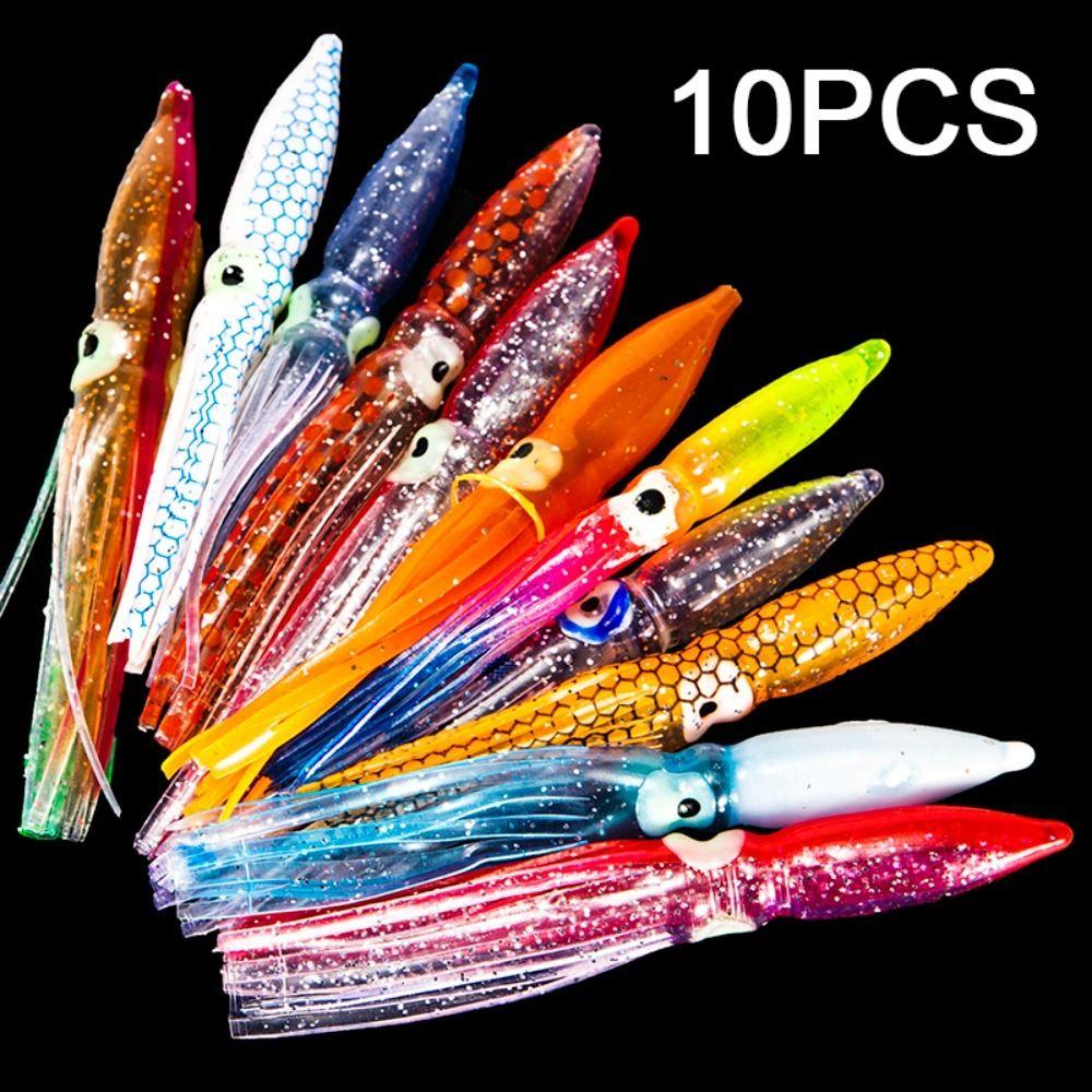 

8CM Squid Skirts Lure Artificial Fishing Squid Bait 10PCS/lLot Artificial Bait Kingfish Random Colour