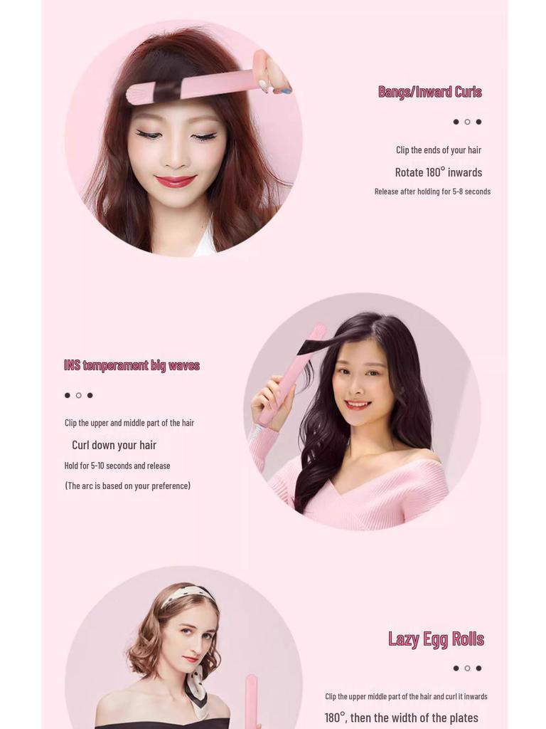 Mini Dual-Use Hair Straightener & Curler for Women & Men - Small Iron for Bangs