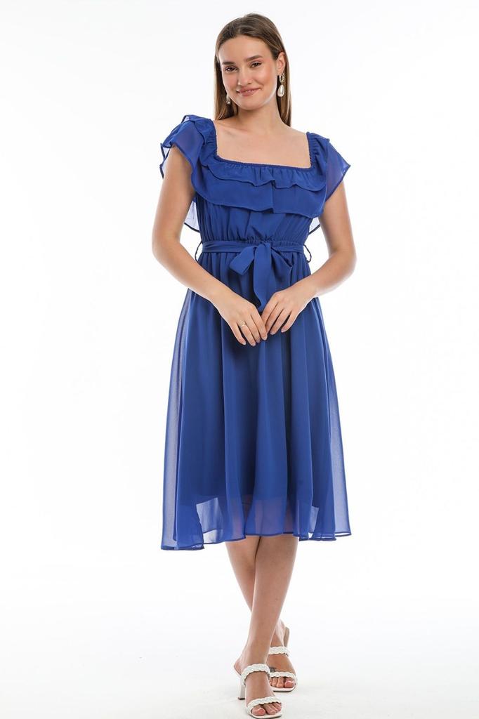 Damska sukienka w dużym rozmiarze Madonna Sukienka z kołnierzykiem w dużych rozmiarach