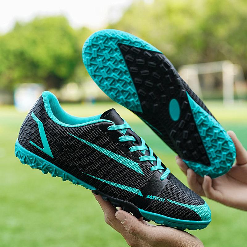 Men Football Boots Long Spikes High Ankle Soccer Shoes TF Outdoor Grass Cleats Soccer Boots Training Sport Football Shoes