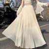 Navava Women Lovely Thin Pleated Banding Long Skirt Ns468