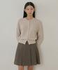 Lingseoul Cashmere Round Knit Cardigan-Beige