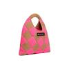 Marni Market Letter Patch Geometric Pattern Acrylic Knit Leather Tote Bag Medium Women handbags Brown Pink SHMH0049A0FW305CHC57