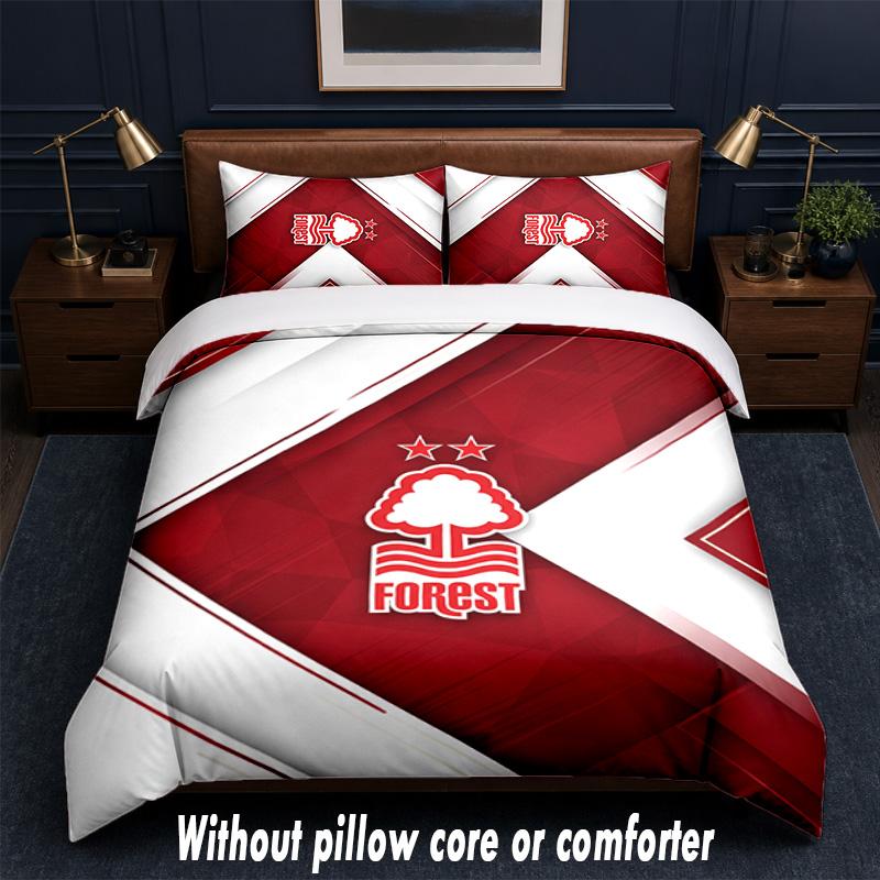 Nottingham Forest Design Set Lenzuola Letto 1 Copripiumino + 2 Federe Morbido Traspirante Biancheria da Letto per la Casa