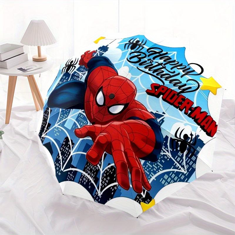 

Spider-Man,Birthday,Web Theme Automatic Compact Folding Cute Umbrella - Portable and Durable, 8-Bone Iron Umbrella for All Weather0707059