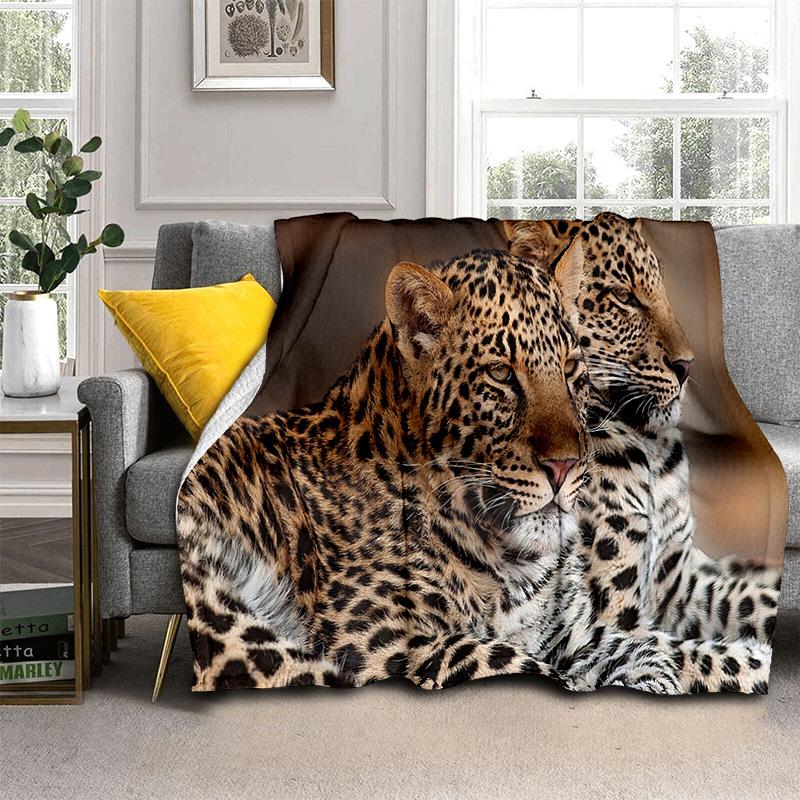 Bestia Zwierzę Leopard Gepard Kreskówka Koc, Miękki Koc do Rzucania do Domu Sypialni Łóżka Sofy Pikniku Podróży Biura Koc Okrywowy Dziecko