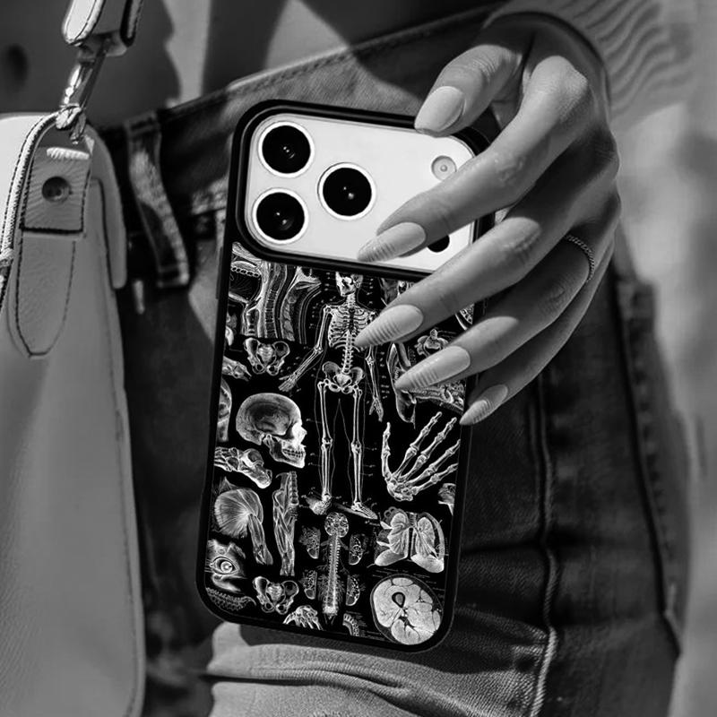 Vintage Anatomy Heart Cardiac Brain Nurse Phone Case For iPhone 17 Air 14 15 13 12 Max Cover For Apple 16e 11 Pro Max Plus Coque