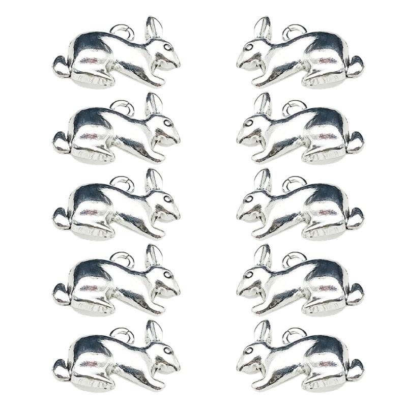 

Set of 10 Rabbit Pendants Necklace Pendant Craft Accessories Jewelry Pendant for Unique Jewelry and Craft Projects 1