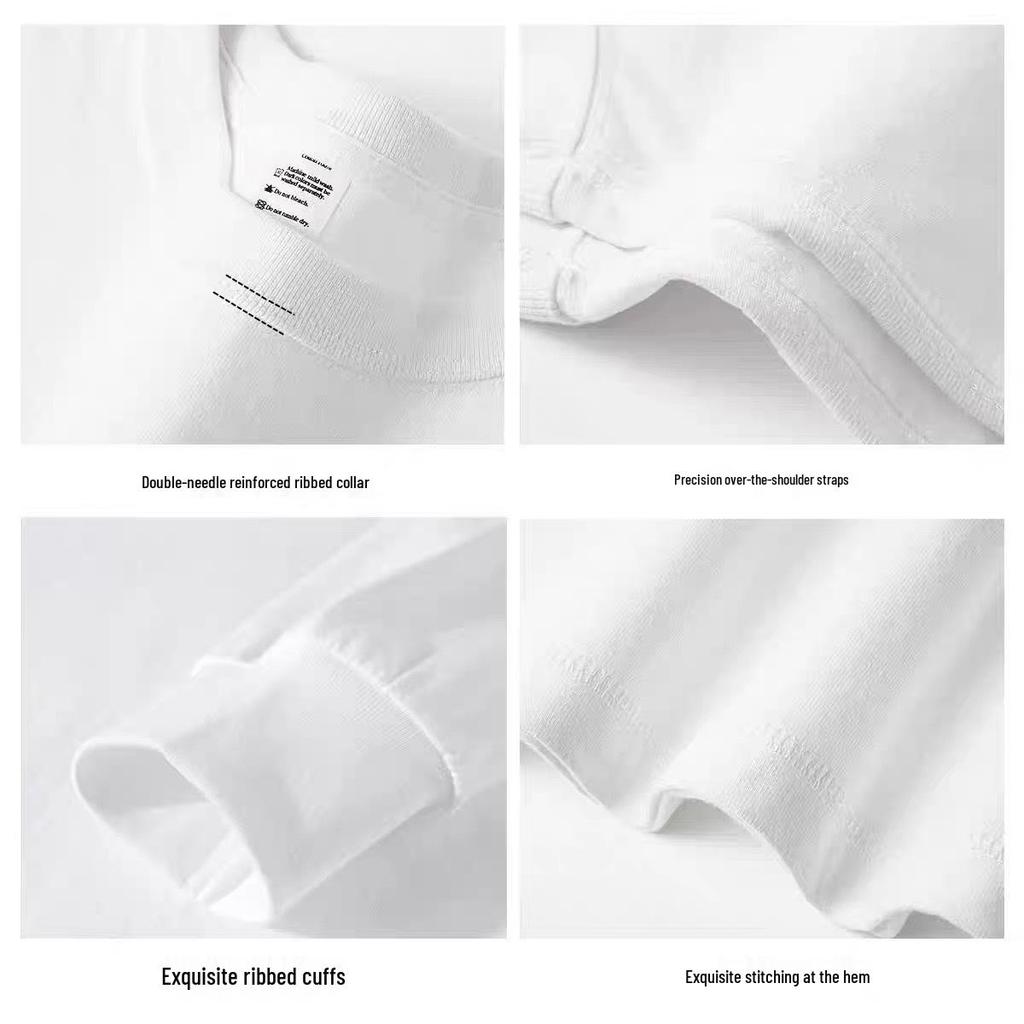 Heavyweight 320g Ribbed Crew Neck Long Sleeve Unisex Base Layer Sweatshirt