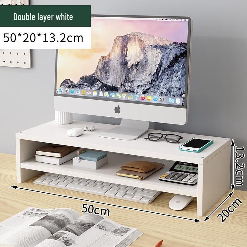 HANDUNYOU Dual-Layer Monitor Riser with Keyboard Storage