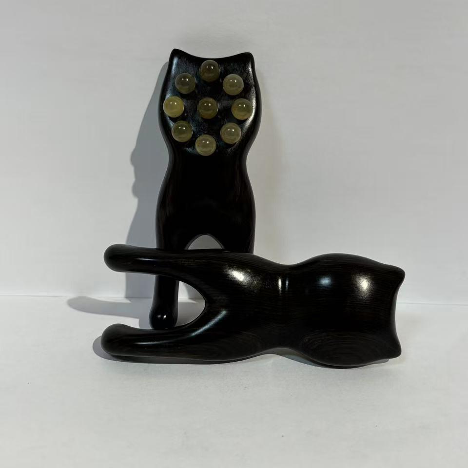 

Антистатичний гребінець з повітряною подушкою з палісандра з дизайном голови кошеняти