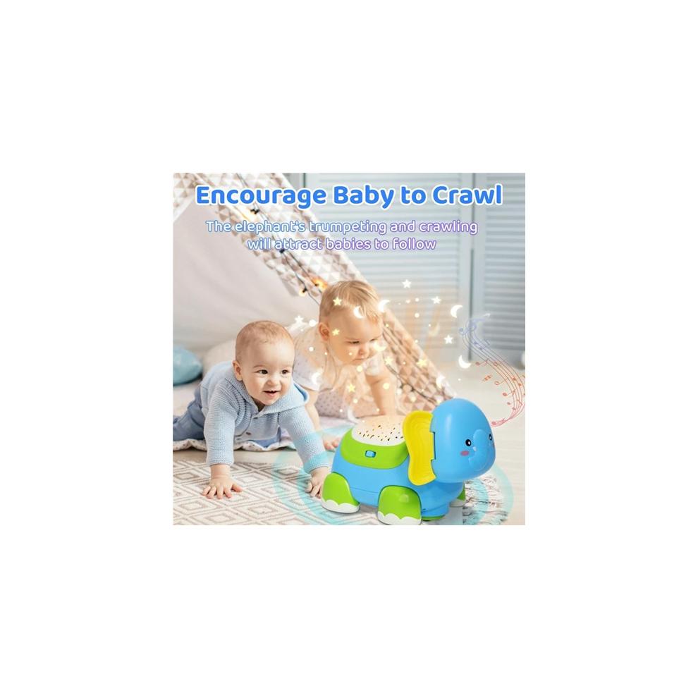Baby Toys for 6-12 Months Elephant Crawling Toys with Music Light Tummy Time Toys