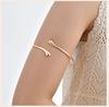 Edelstahl Oberarmband Manschette Armbänder für Damen Mädchen, Boho Armband, Verstellbares Oberarm Armreif