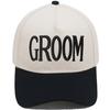 GROOM BRIDE Embroidered Color-Block PVC 5-Panel Trucker Hat European/American Men's/Women's Couple Wedding Party