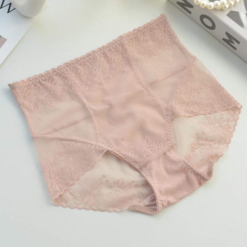 High waist lace panties women's belly and hips thin breathable briefs head sexy lace