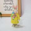 Easter Bunny Figurine Resin Woven Rabbit Ornament Desk Decoration Festival for Children Day Birthday Wedding Gift Supply