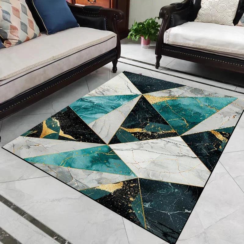 Light Luxury Geometry Carpets Modern Living Room Large Area Rugs Home Sofa Chair Side Soft Mat Room Decor Doorway Hallway Carpet