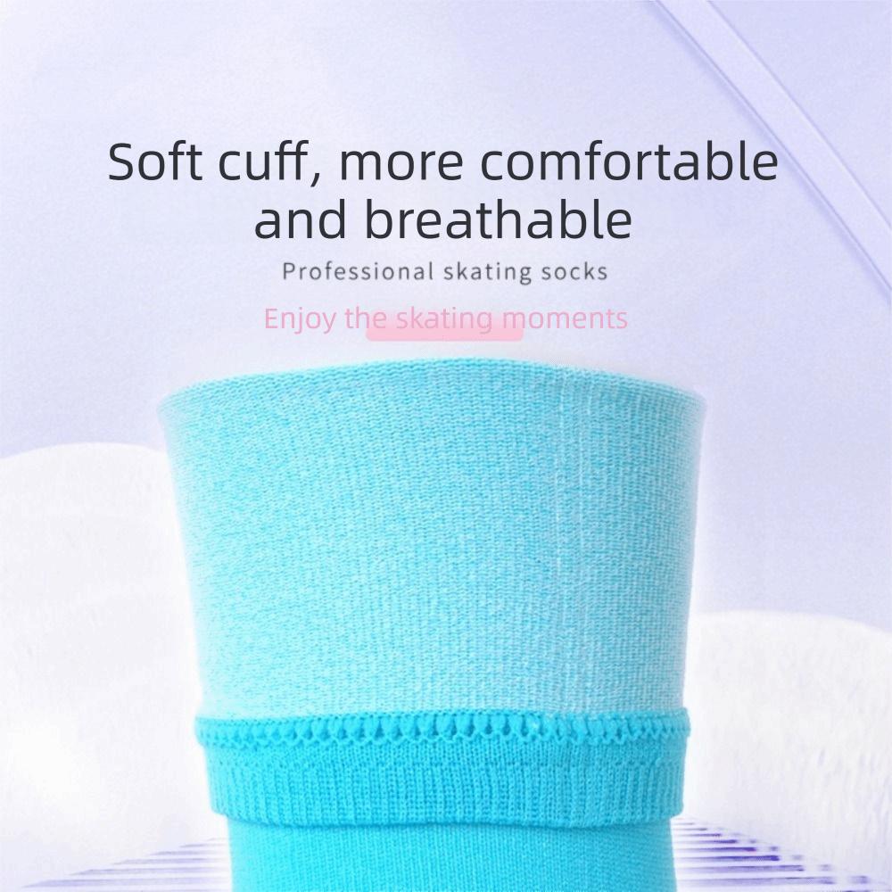 Breathable Ice Skating Socks Comfortable Elastic Figure Skating Socks Solid Color Cotton Roller Skating Socks Workers Athletes