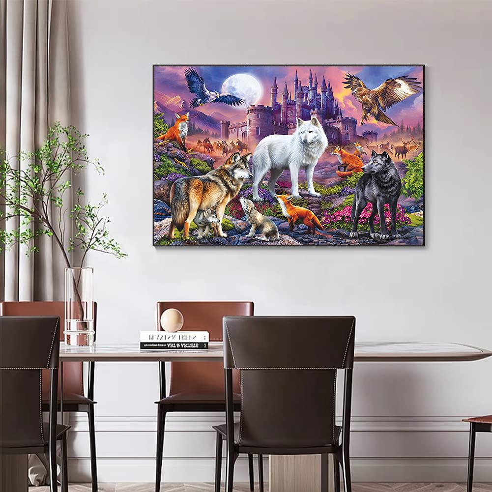 

5D Diy Алмазная картина «Три волка», набор для вышивки крестом, полная алмазная вышивка, мозаика, художественная картина, декор из страз, подарок Full Round 30x40cm