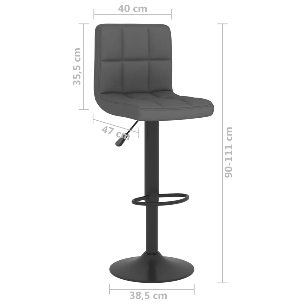 Bar Stool 2 Pcs Dark Grey Fabric
