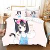 Conjunto de Cama Anime Menina Desenho Animado Moda Estampa 3D Edredom Luxo Queen King Solteiro Conjunto Capa de Edredom Decoração Têxtil para Casa Moderno