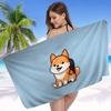 Kawaii Shiba Inu Bath Towel Microfiber Soft Water Absorbing Breathable For Girl Kids Decorative Cartoon Beach Towel