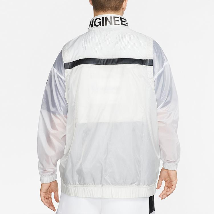 Jordan Engineer Basketball Training Lightweight Packable Hooded Jacket Men Outerwear White AT9776-100