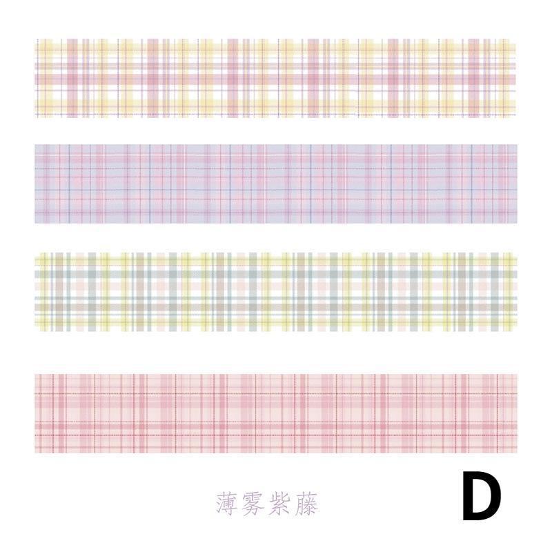 4 Rollen Frisches Farbverlauf Gitter Washi Tape für Klebende Schulsachen Tagebuch Journal DIY Planer Scrapbooking