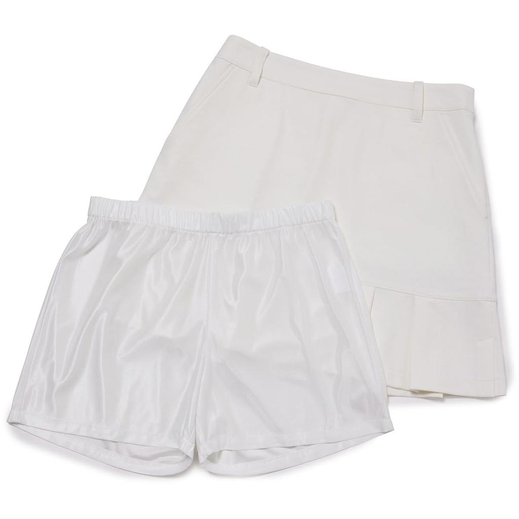 Skirt Cosmical Warm Hem Tuck Pleated Skirt ERC54110 White Main [June Andrope] Women's (10)