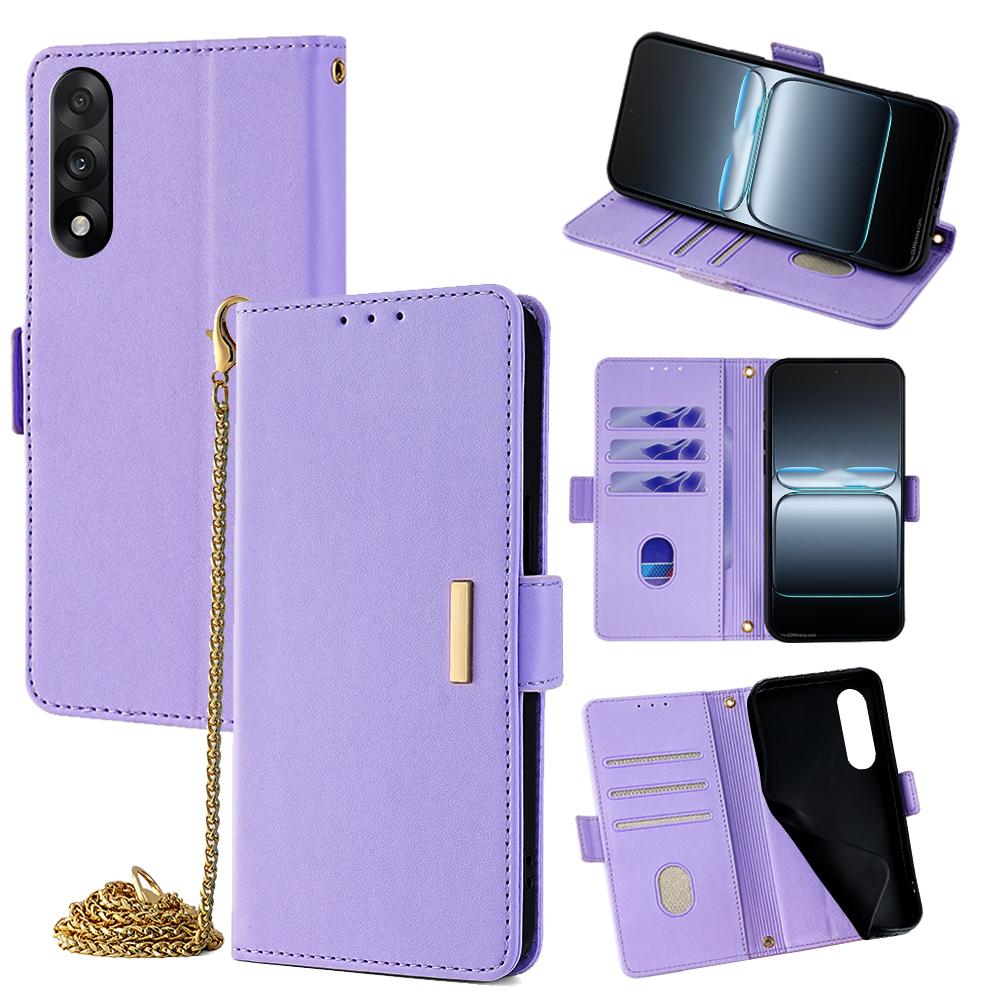 

Чехол для OnePlus Nord 5 5G/Ace 5 Ultra 5G, кошелек-подставка из ПУ кожи, чехол для телефона с плечевым ремнем через плечо Purple