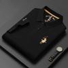 Trend Hub Luxury Embroidery Men's Polo Shirt  Thin Breathable 100%Cotton Black Navy Blue Lapel Short-Sleeved Tops Brand Clothing