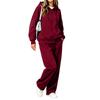 Women's Casual Zip Up Hoodie and Wide Leg Pants Two Piece Set for Fall Winter