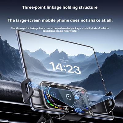 Car Phone Holder Air Outlet Holder RGB One-button Fixed One-button Rotation Wireless Charging Holder Navigation Car Holder