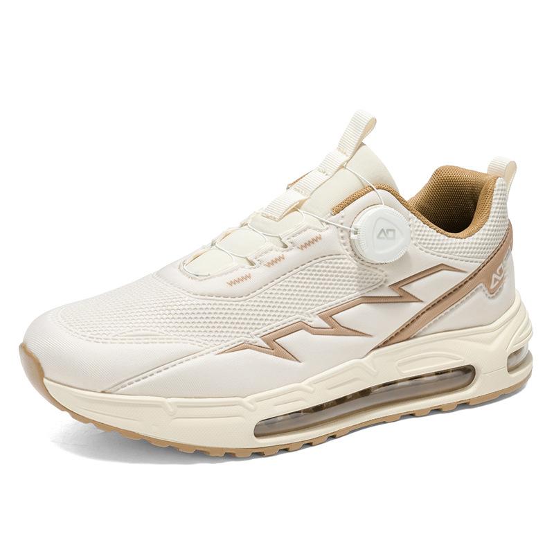 

Men s shoes 2025 autumn breathable mesh air cushion shoes light rebound cushioning running shoes fashion trend versatile casual shoes 39 бежевый