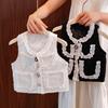 2025 Autumn/Winter Korean Style Elegant Button-Up Vest for Girls and Toddlers