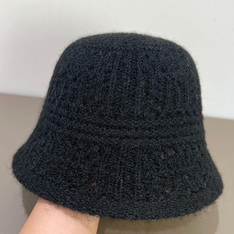 New Striped Lace-up Knitted Pullover Hat Women's Spring and Autumn Fashion Wool Fisherman Hat