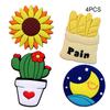 4PCS PVC Soft Plastic Color Printing Three-Dimensional Plant Food Cartoon Home Decor Fridge Magnet Refrigerator Decoration Gift