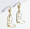 Dangly Cow Print Boot Cowboy Cowgirl Western Earrings Brown Metal Zircon Boho Bohemia Fur Hat Boot Star Earrings Golden EAR0126