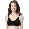 Enamor Women's 92% Cotton, 8% Spandex Wire Free Casual T-Shirt Bra (A072_Black_34C)