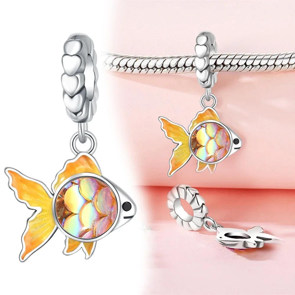 

Charm Copper Ocean World Series Heart Fish Scale Pattern Gradient Epoxy Beads For Women S Bracelet Diy Jewelry Gift