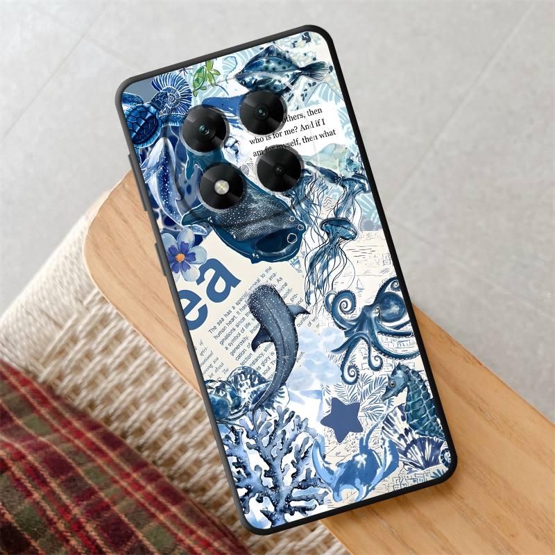 Creative Marine Organisms Art Funda Phone Cover Case for Xiaomi Redmi Note 7 8 10S 9S 11s 12s 9 14 11 10 12 Pro 13 Pro Plus