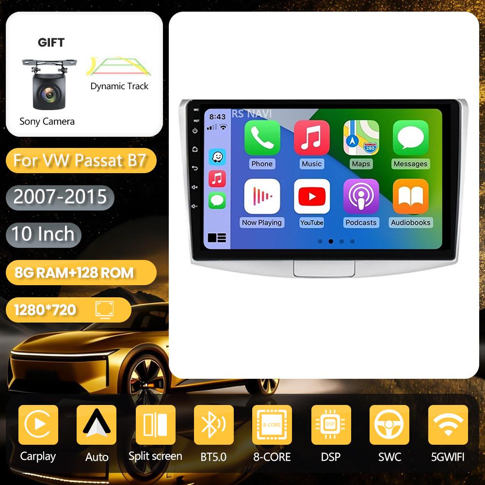 Android 16 Media Player for VW Passat B7 CC 2010 2011 2012 - 2016 Car Stereo 2din Car Radio Carplay Auto