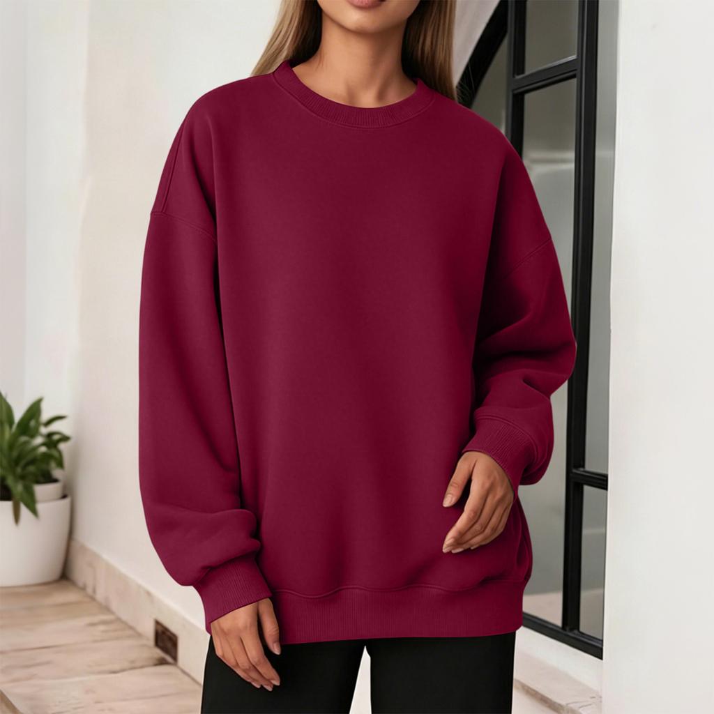 Women's Casual Drop Shoulder Neck Sweatshirt
