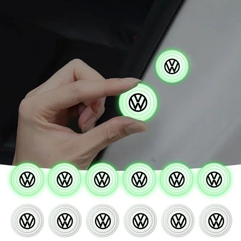 PCVHD1 1/2/4Pcs Car Door Silicone Anti Shock Pad Luminous Shock Absorber For Volkswagen VW Scirocco Jetta Beetle Golf Passat CC Tiguan