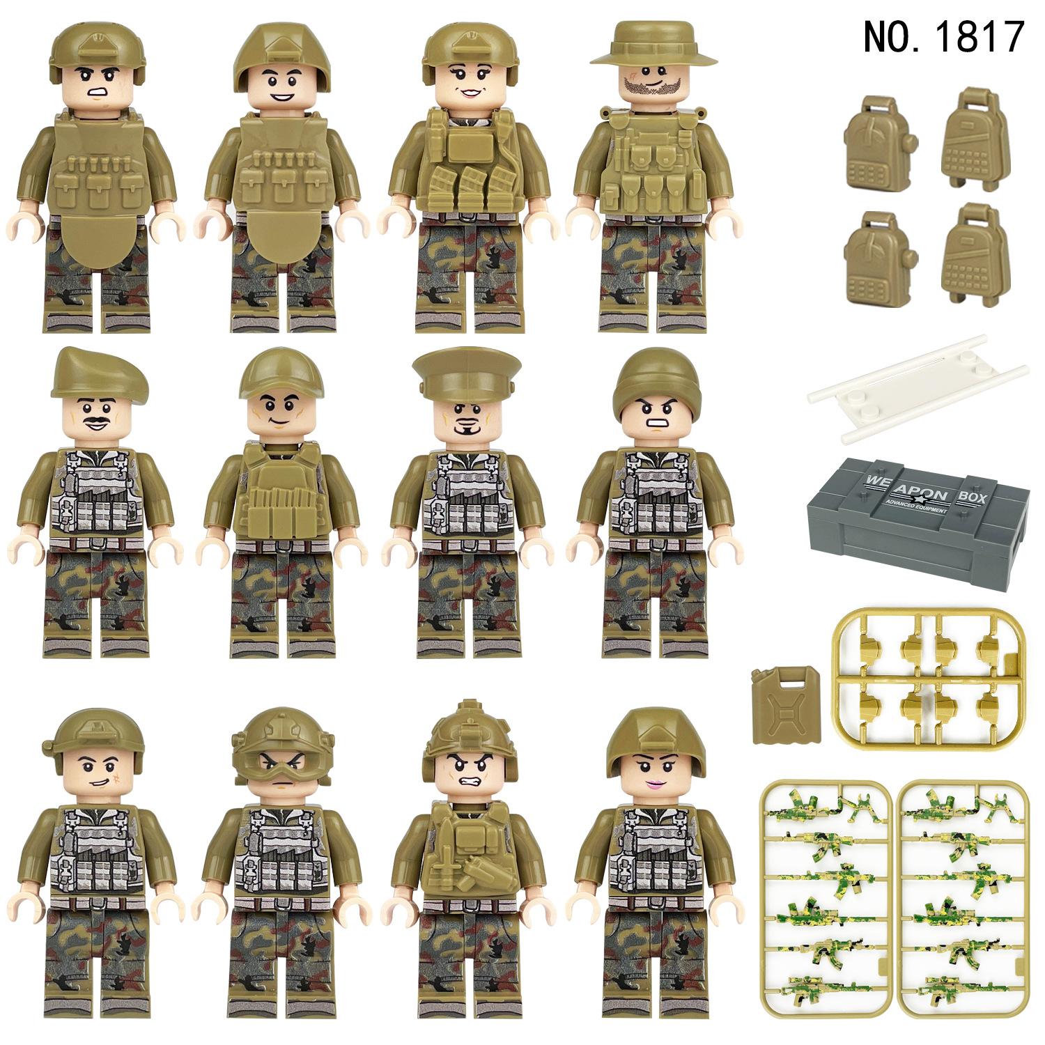 Military Series Mountain Camouflage Special Forces Soldier Figurine Building Blocks Toy