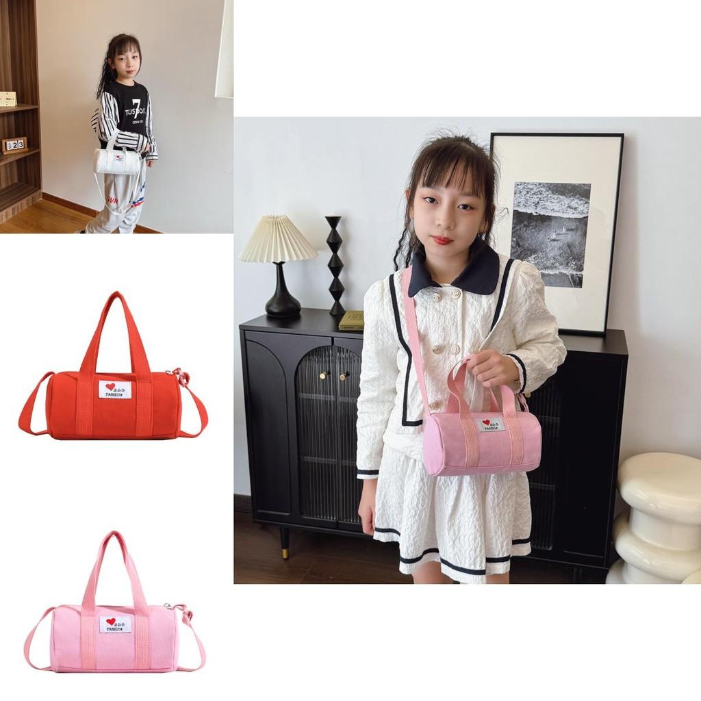 Trendy Unisex Korean Style Kids Bucket Bag Stylish Fabric Letters Casual Travel Bag