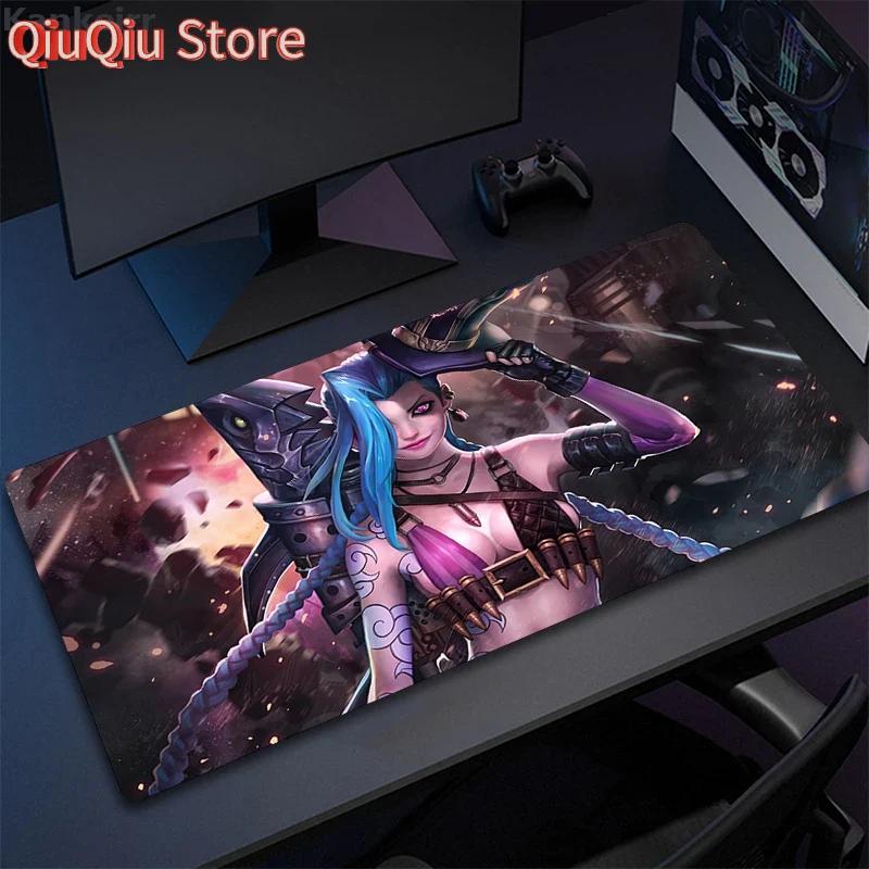 Jinx Anime Mouse Pad Pc Accessories Desk Protector Keyboard Mat NonSlip Deskmat Gamer Kawaii Cute Mouse Pads Gaming Mousepad